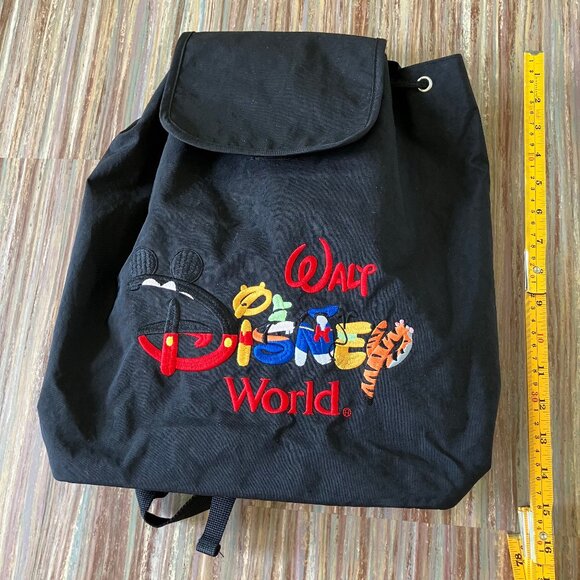 Walt Disney World Embroidered Logo Nylon Backpack with Drawstring - Picture 6 of 15